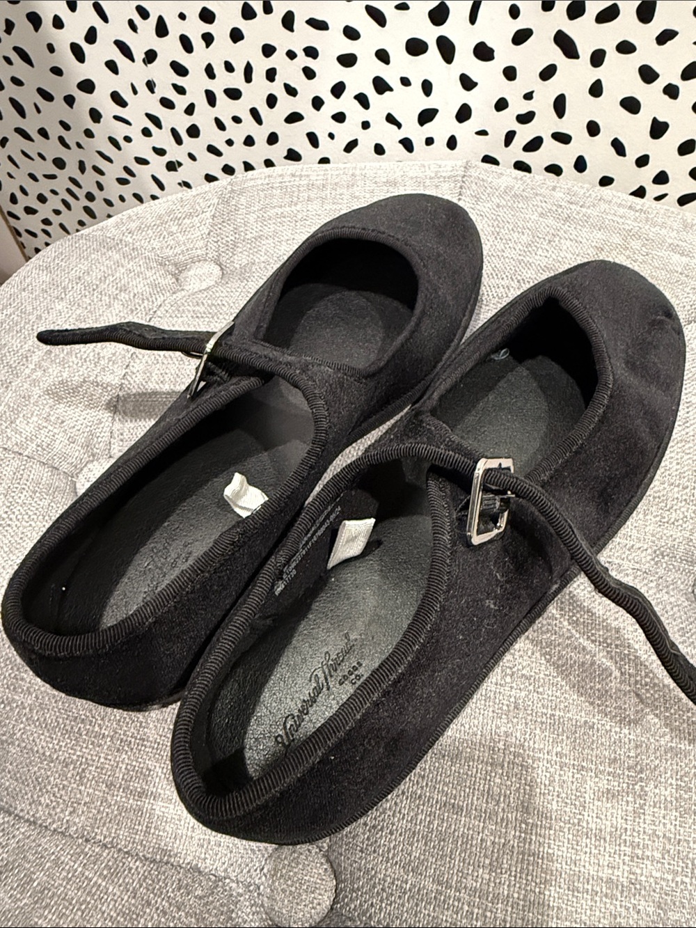 Target Black Mary Jane Velvet Flats Universal Thread 7 NWOT
